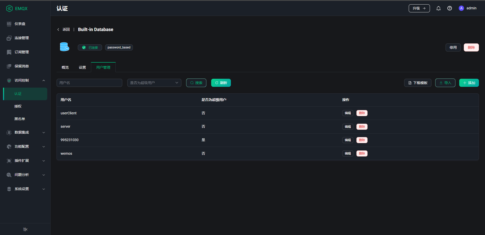 Quản l&yacute; người d&ugrave;ng MQTT